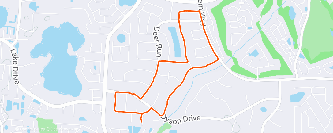 Map of the activity, Afternoon Run