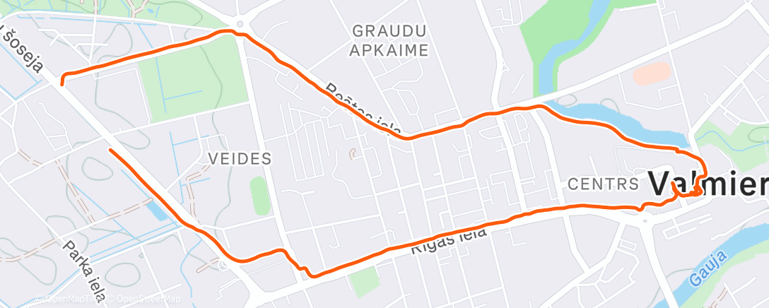 Map of the activity, Afternoon Walk