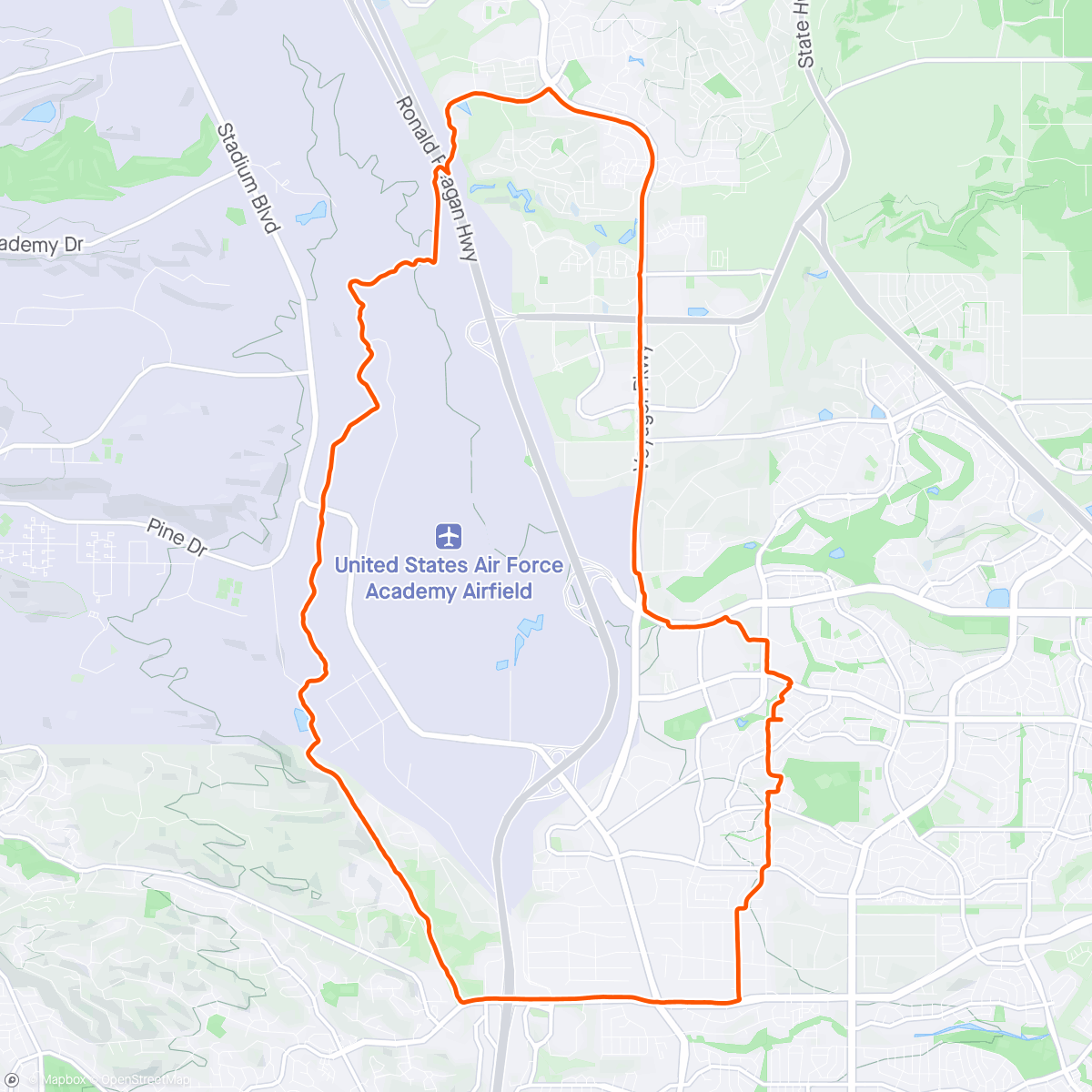 Map of the activity, Santa Fe trail along the river, love Colorado Springs
