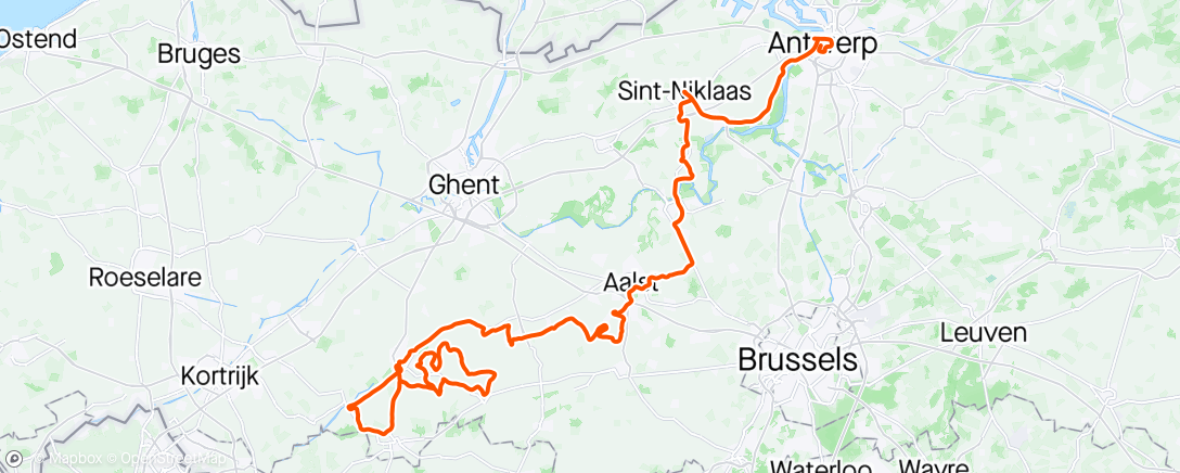 Map of the activity, Tour des Flandres