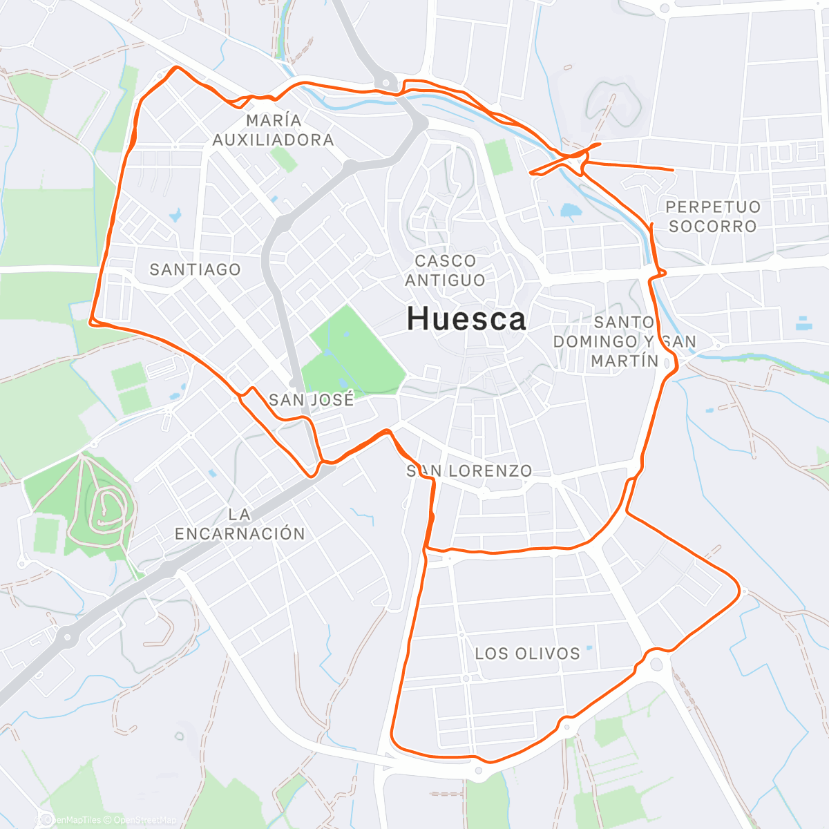 Map of the activity, Huesca y pico suave