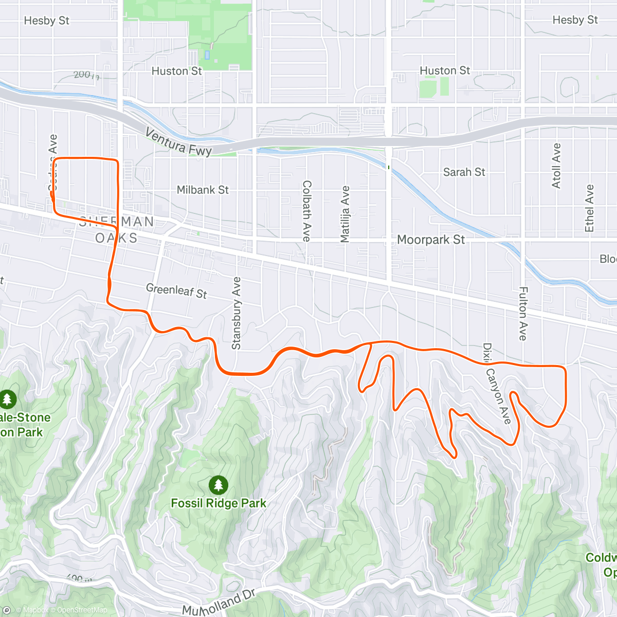 Map of the activity, Lunch Run