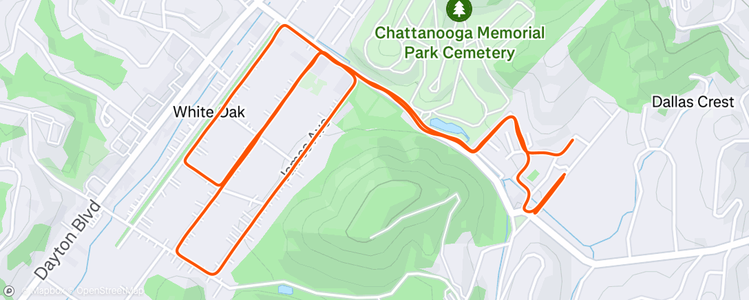Map of the activity, Morning Run