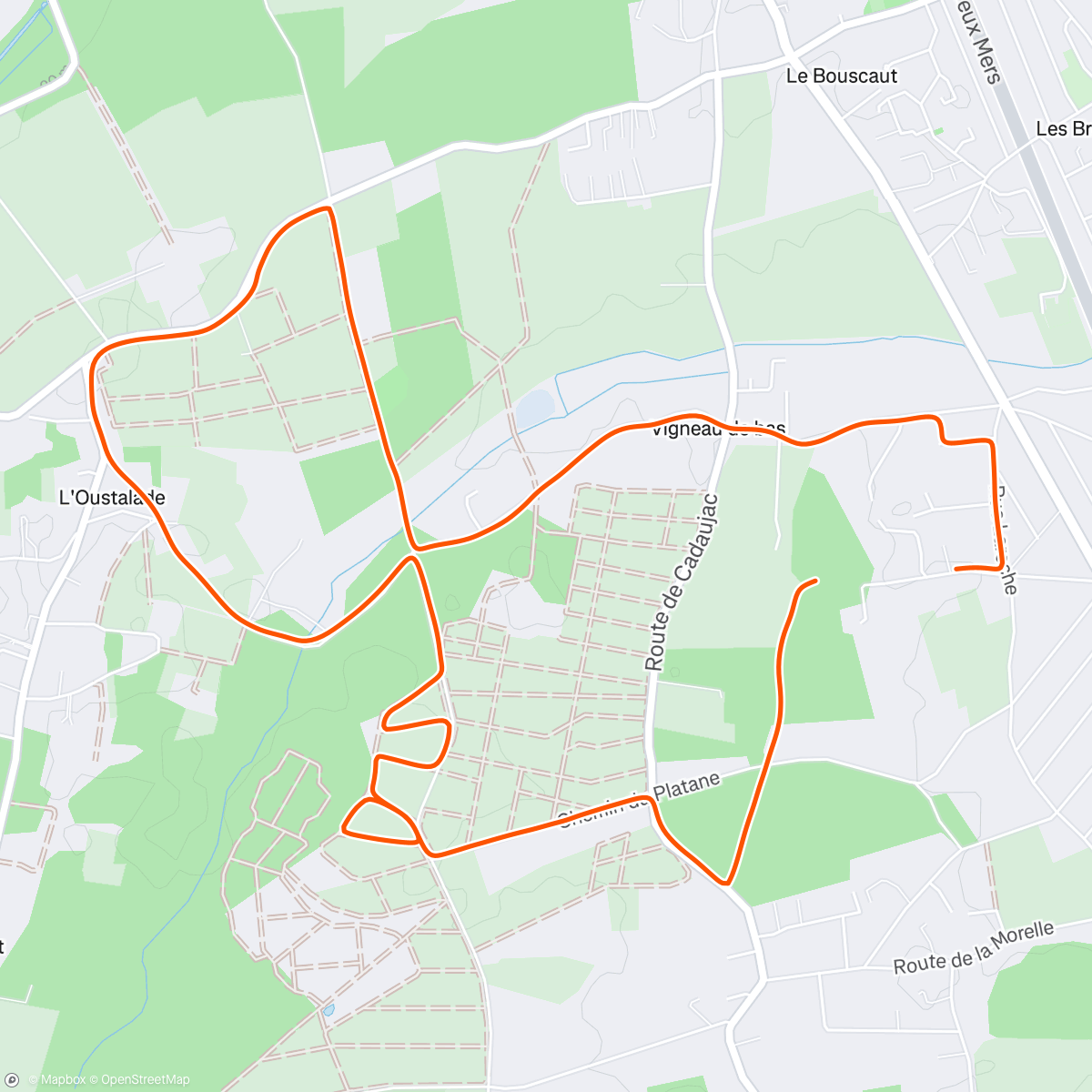 Map of the activity, Course à pied dans l'après-midi