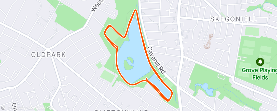 Map of the activity, Waterworks Parkrun