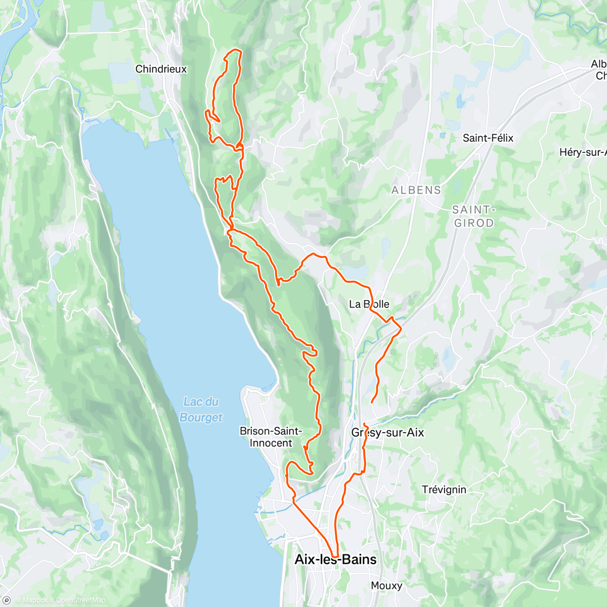 Map of the activity, Sortie vélo le matin
