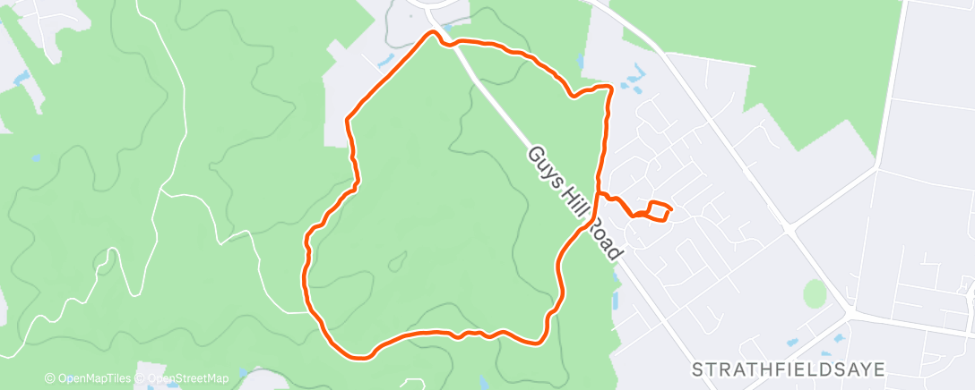 Map of the activity, Afternoon Run