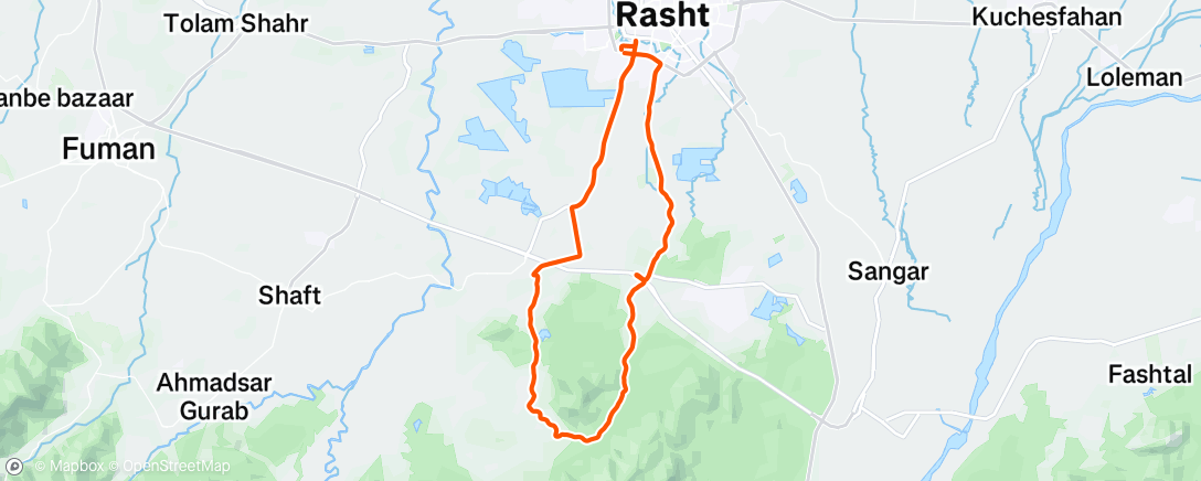 Map of the activity, Afternoon Ride