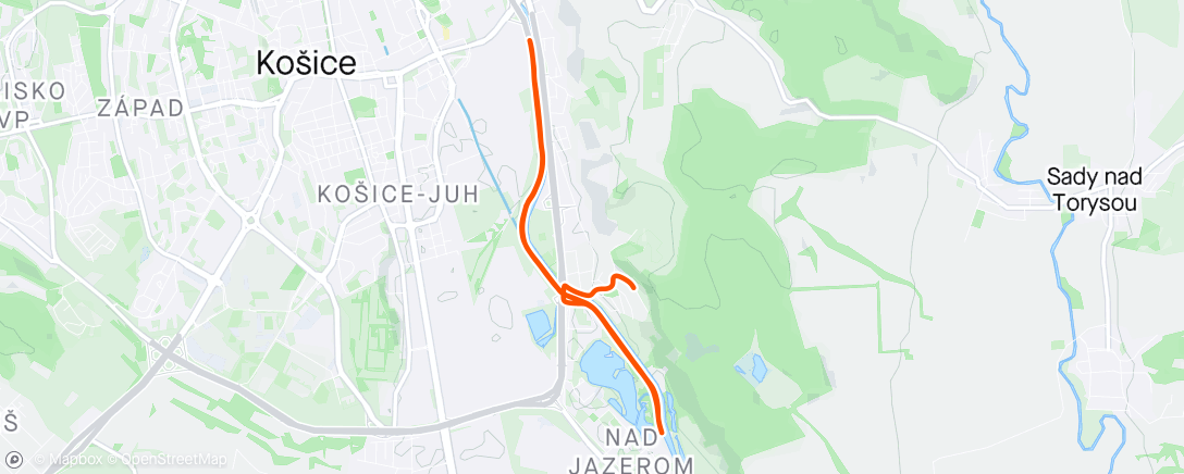 Map of the activity, Afternoon Run