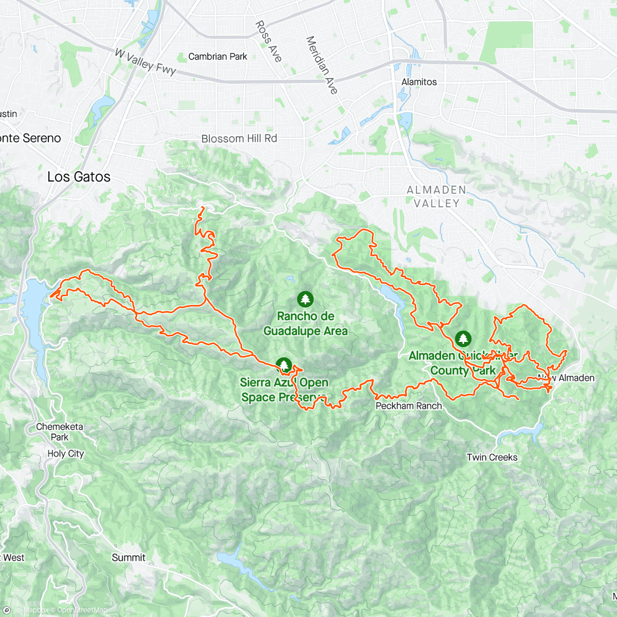 Map of the activity, Quicksilver 100k