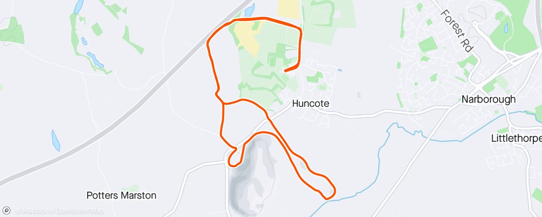 Map of the activity, Huncote Hash with the Harriers