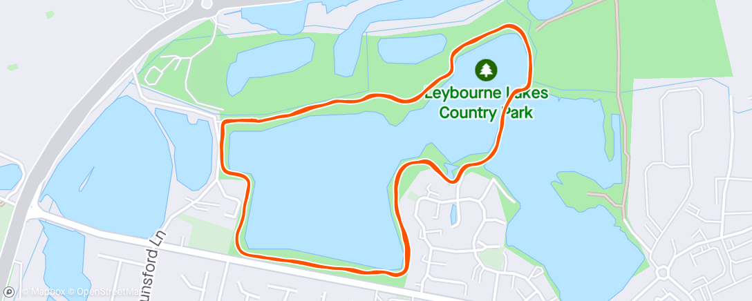 Map of the activity, Malling Parkrun