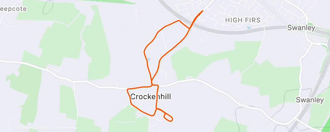 Map of the activity, Evening Run