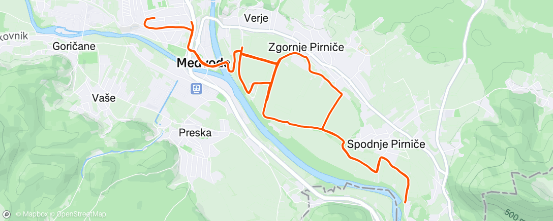 Map of the activity, Lunch Run