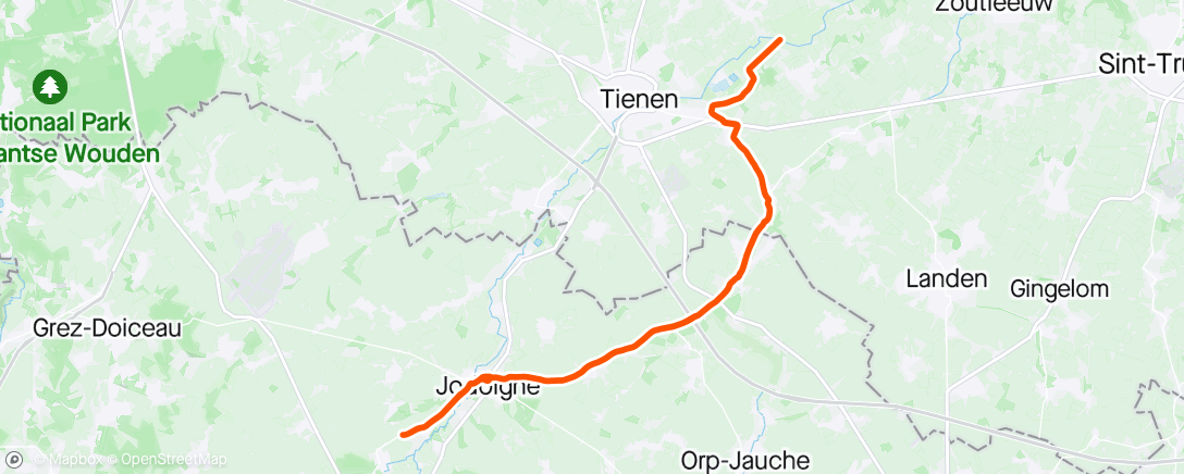 Map of the activity, Sortie vélo dans l'après-midi - Petit A-R calmement sur le parcours de la Race Across Belgium 1000K ou j'aurais du etre au départ :(
