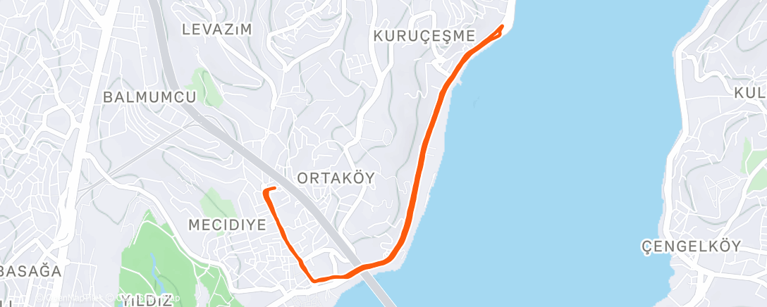 Map of the activity, Morning Run