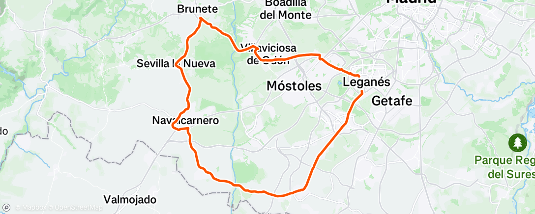 Map of the activity, Penando en el puerto de Serranillos.