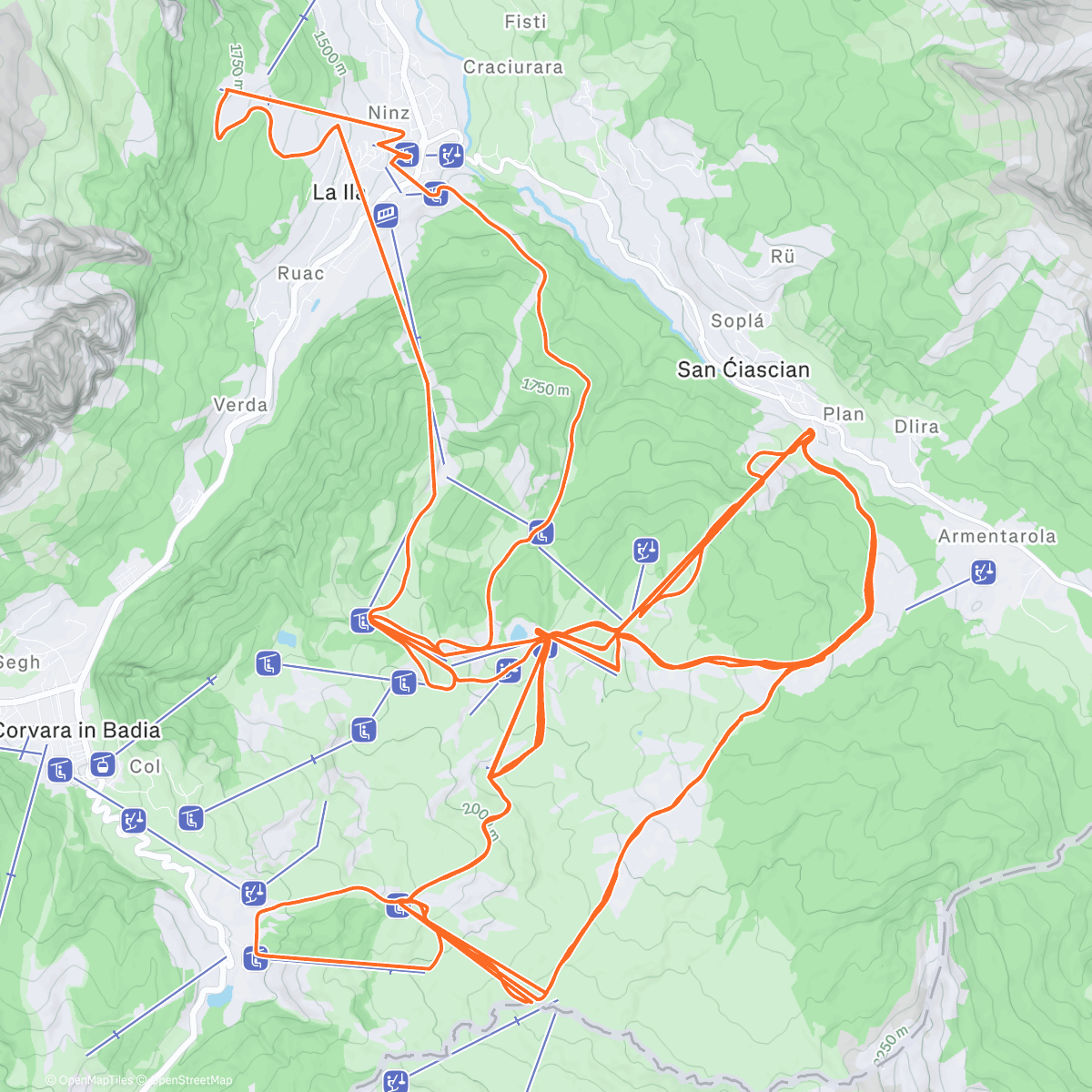 Map of the activity, Morning Alpine Ski