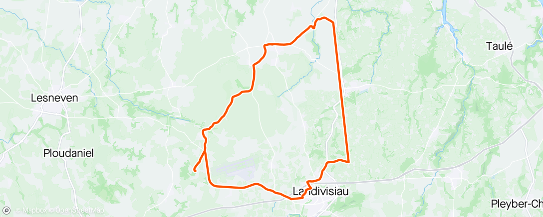 Map of the activity, Bug strava 75 km
