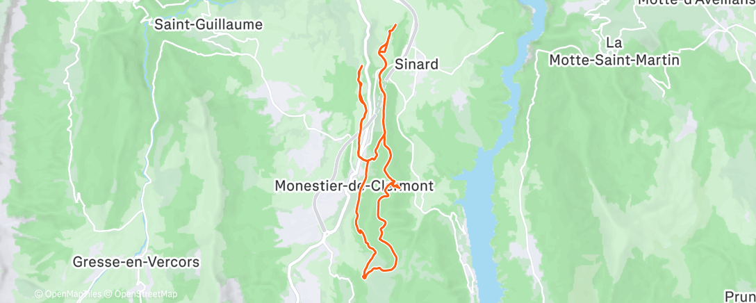 Map of the activity, Course à pied le midi
