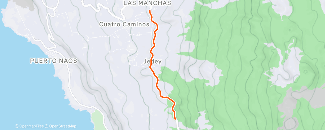 Map of the activity, Night run