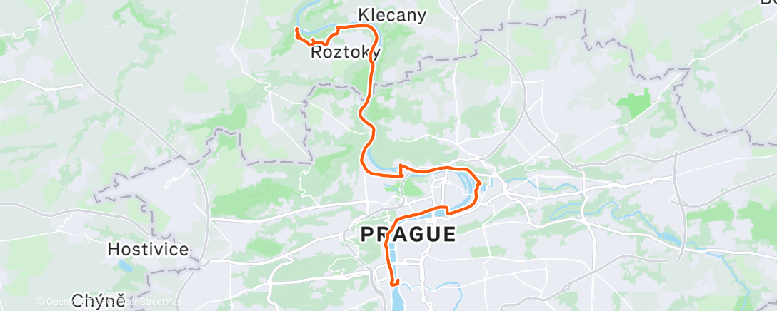 Map of the activity, Afternoon Run