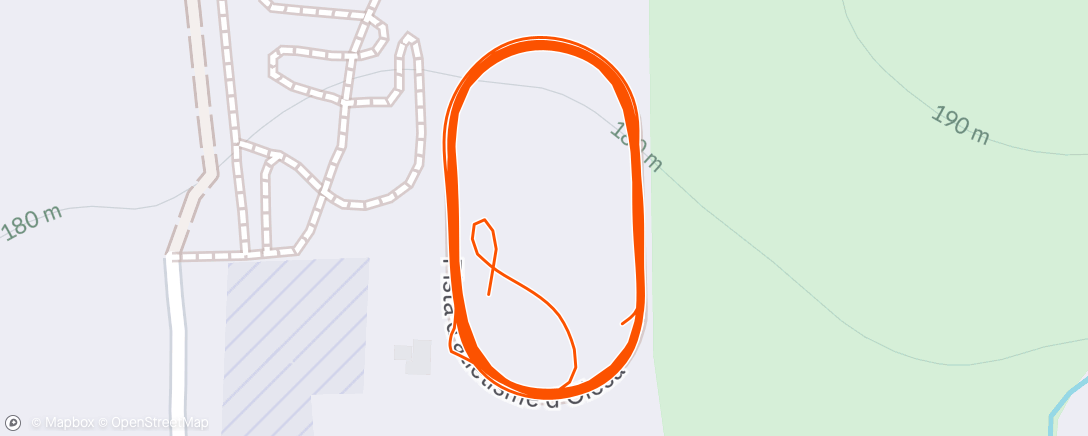 Map of the activity, Carrera de noche