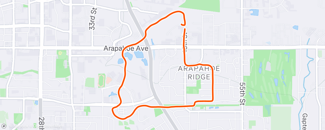 Map of the activity, Afternoon Run