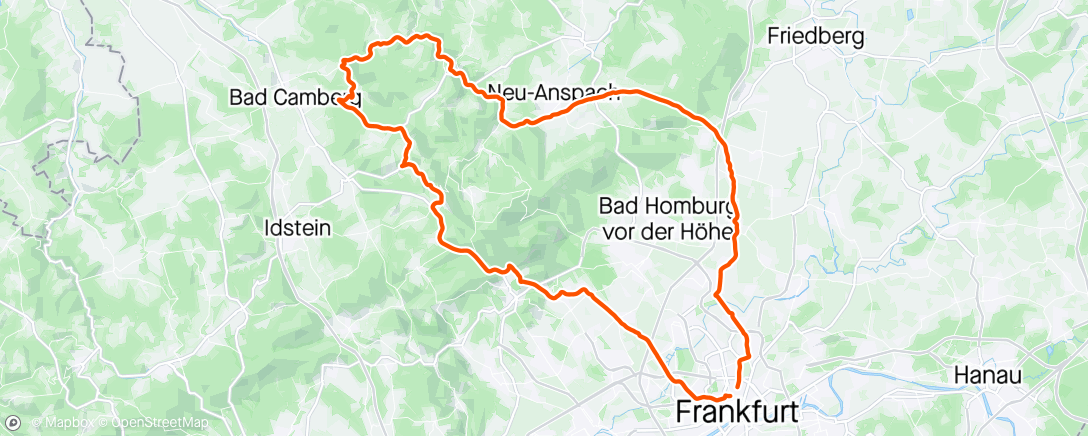 Map of the activity, Hintertaunus Schleife