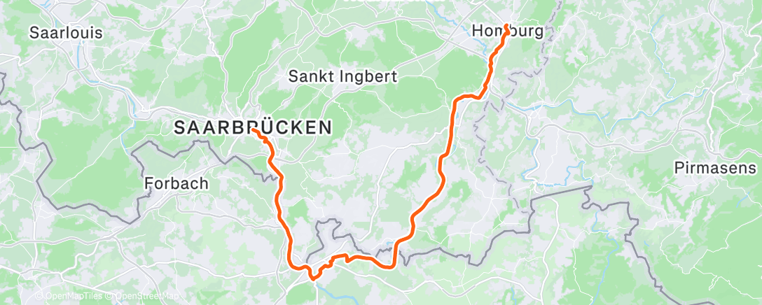 Map of the activity, Lunch Ride