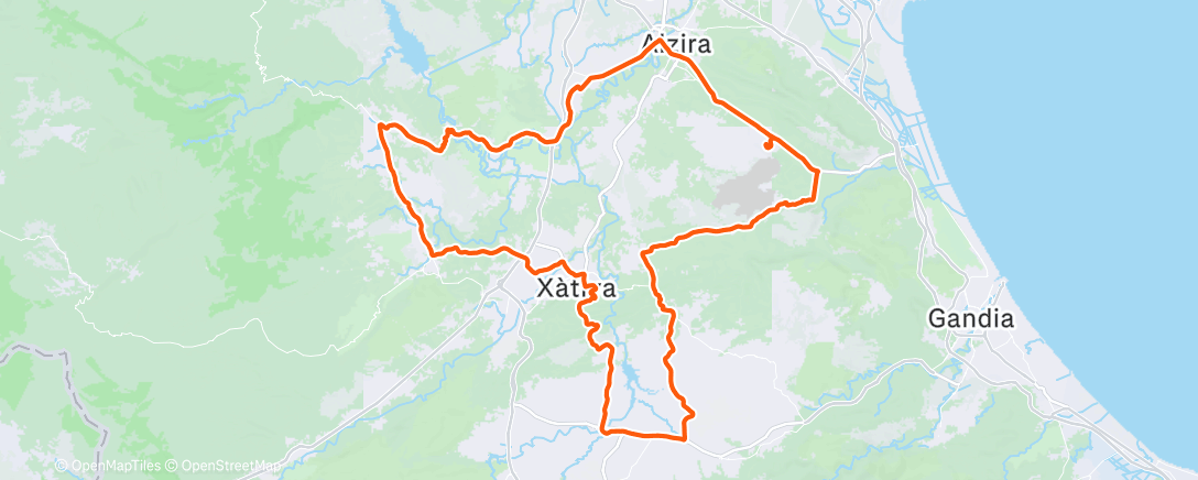 Map of the activity, Bicicleta por la mañana