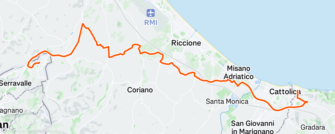Map of the activity, Pedalata mattutina
