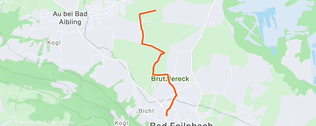 Map of the activity, Afternoon Run