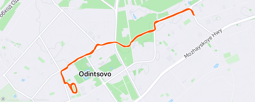 Map of the activity, Вечерний забег