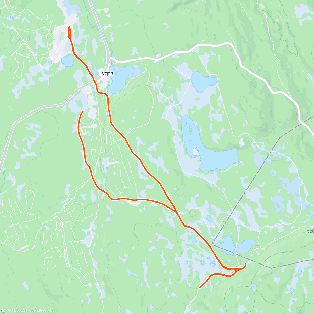 Map of the activity, Afternoon Ski at Lygna