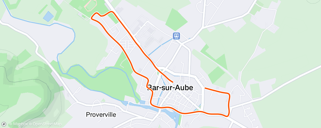 Map of the activity, Course à pied dans l'après-midi