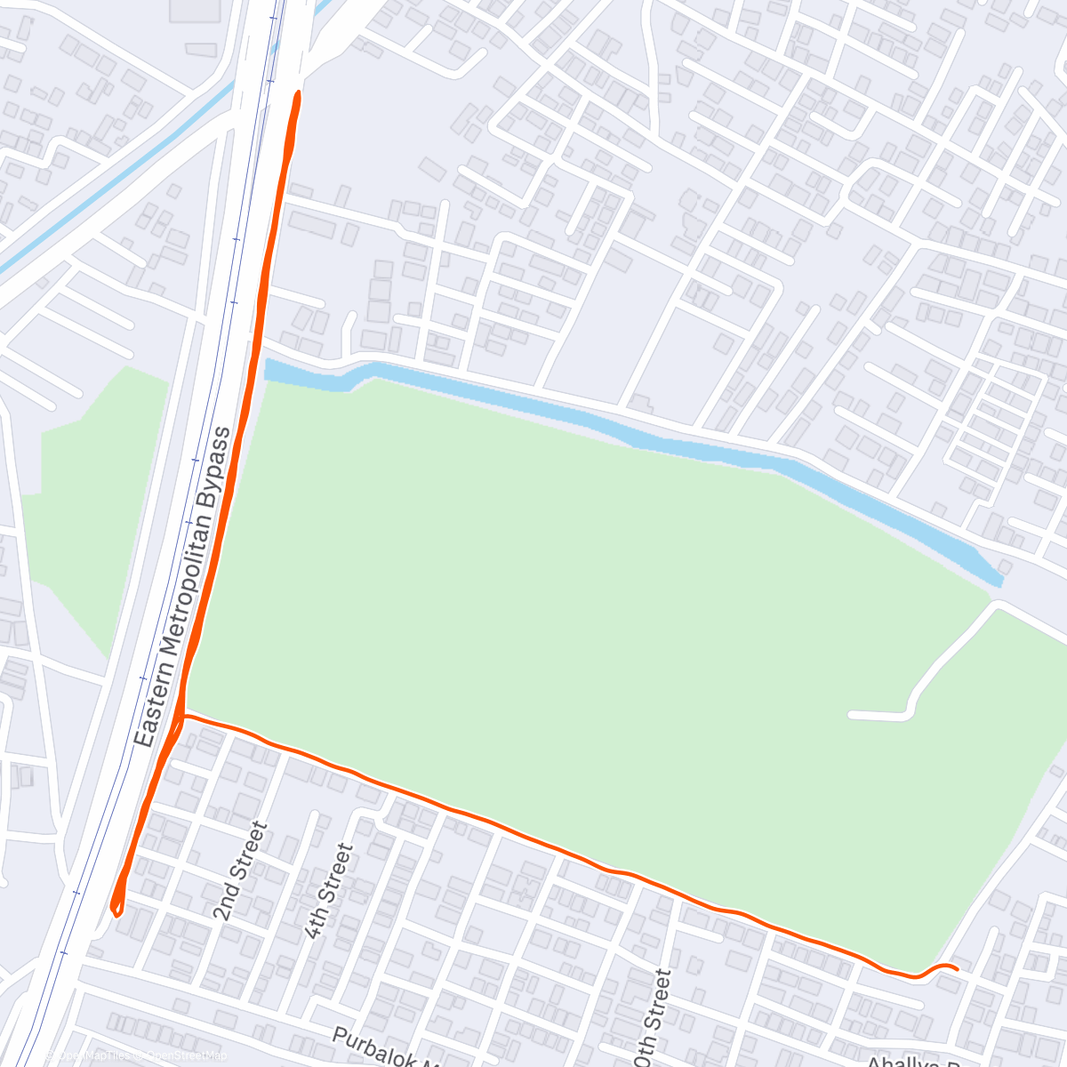 Map of the activity, Morning Run