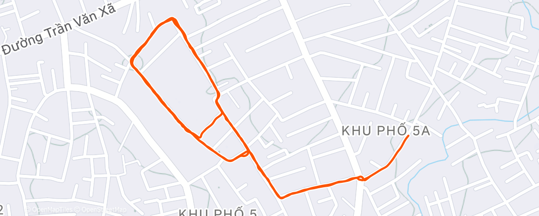 Map of the activity, Evening Run