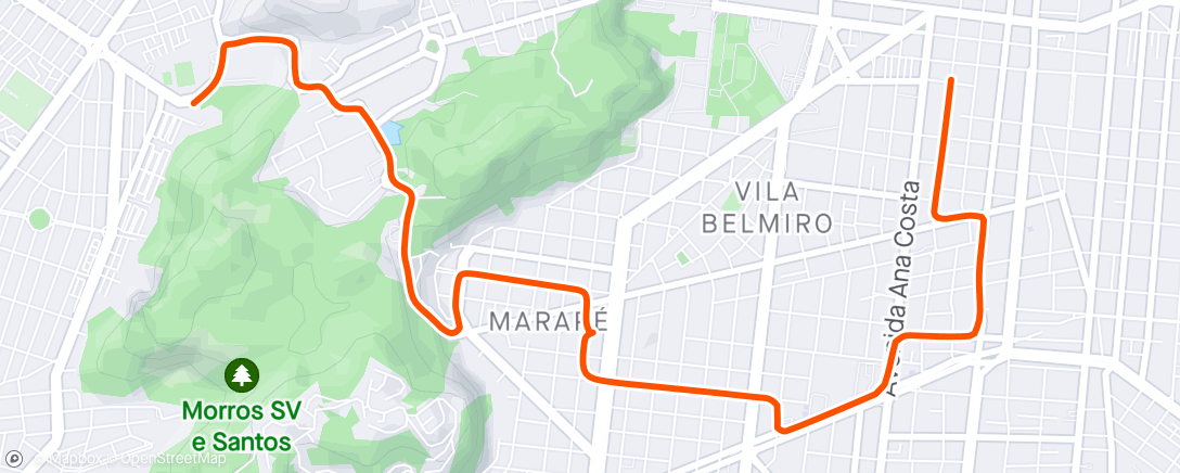 Map of the activity, Treino matinal