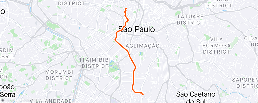 Map of the activity, deslocamento diário