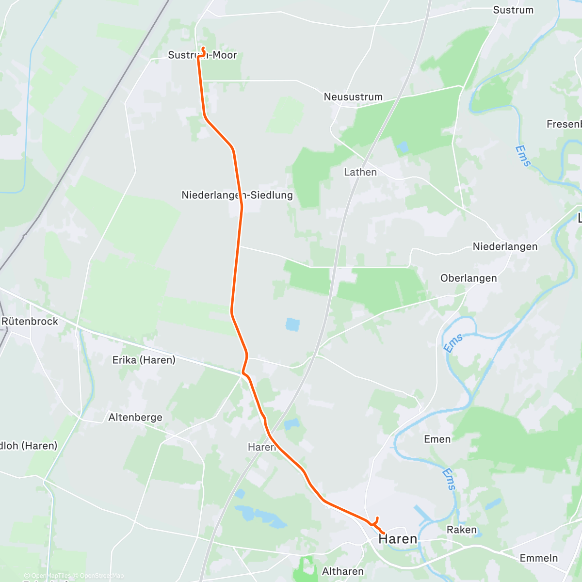 Map of the activity, TAG 243 - HAREN TESTRIDE