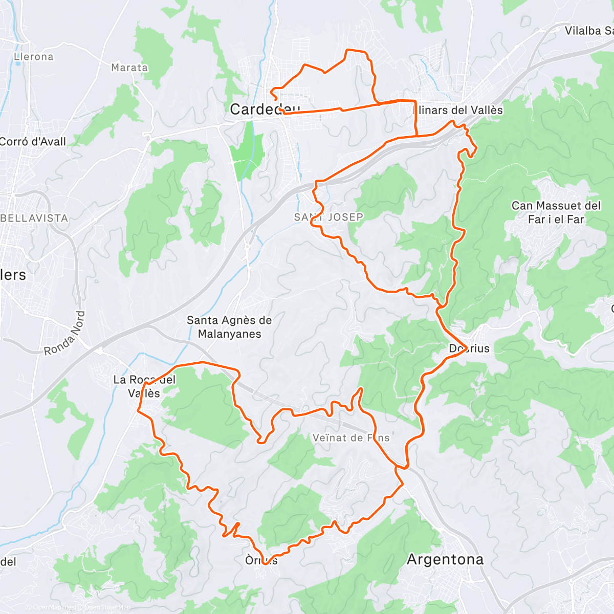 Map of the activity, Bordoi-Òrrius-Parpers-Collet-Alfou