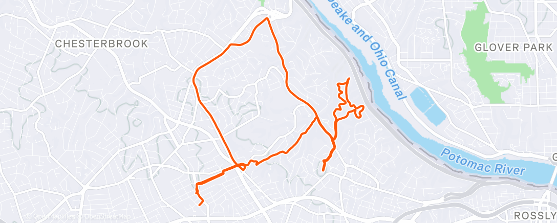 Map of the activity, Afternoon Run