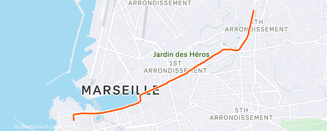 Map of the activity, Vélo dans l'après-midi