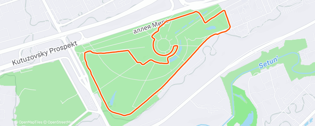 Map of the activity, Evening Run