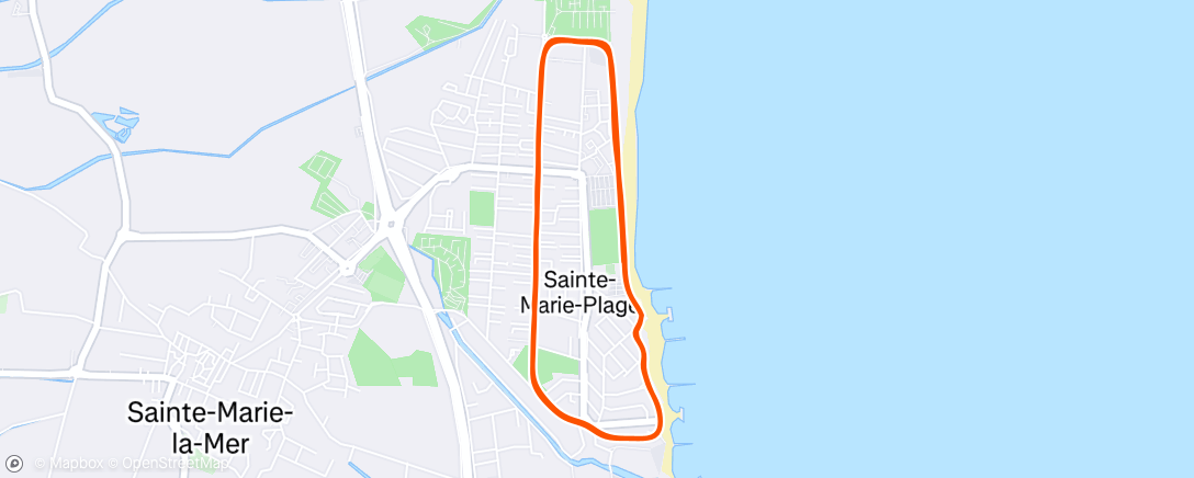 Map of the activity, Course à pied en soirée