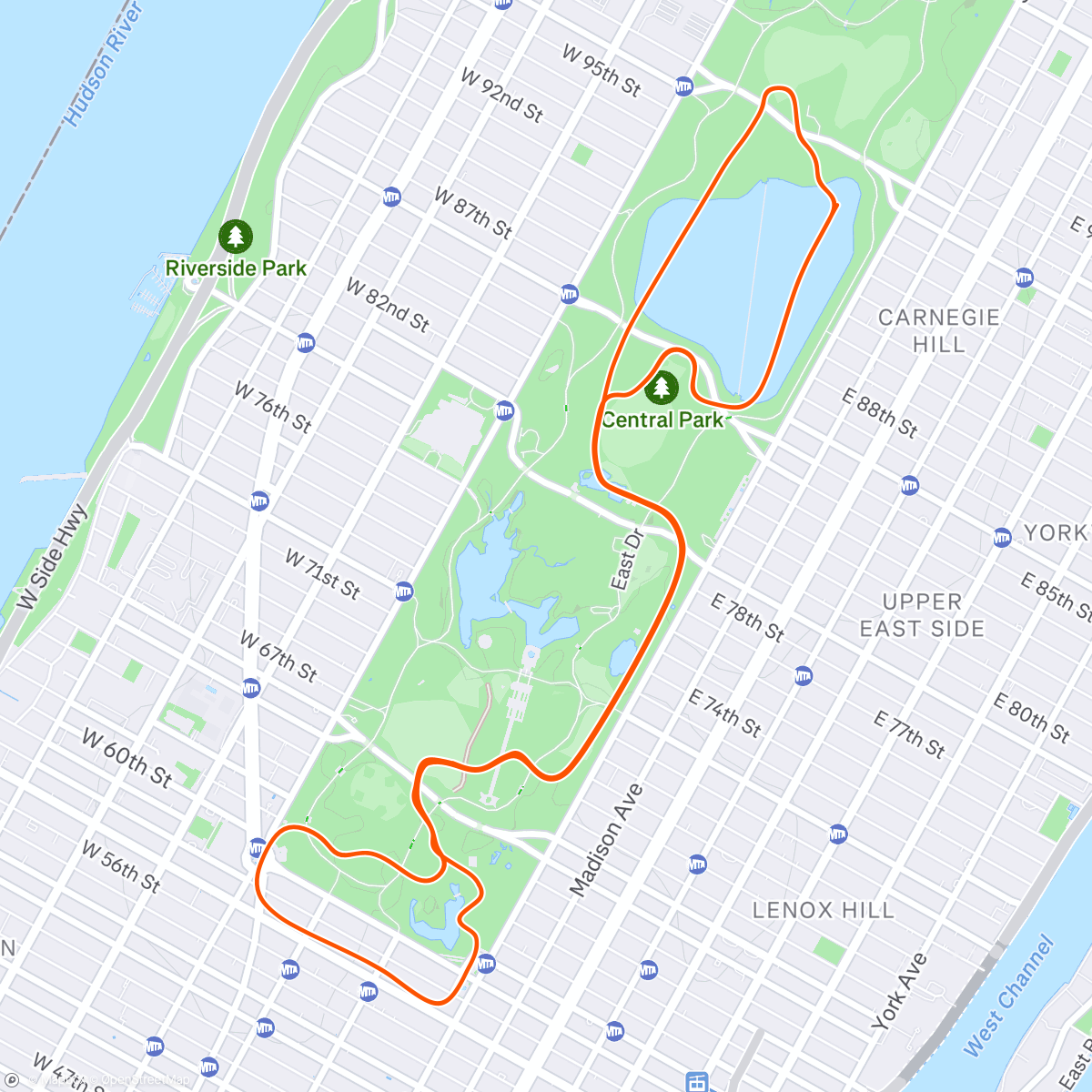 Carte de l'activité Zwift - Power Drag on The Highline in New York
