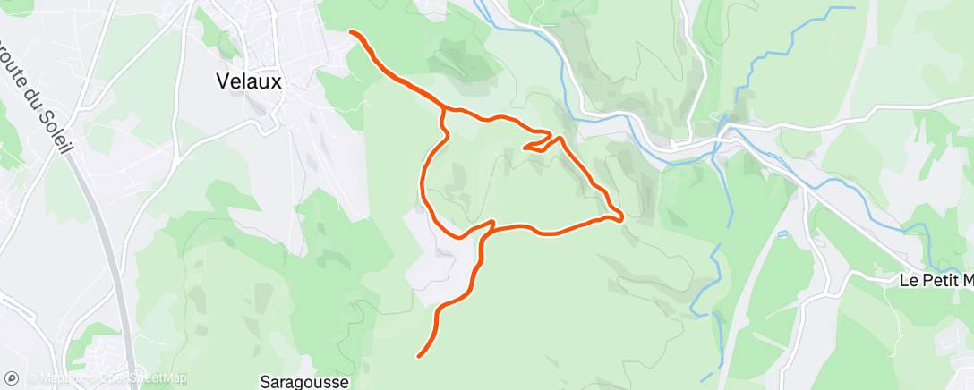 Map of the activity, Trail le matin