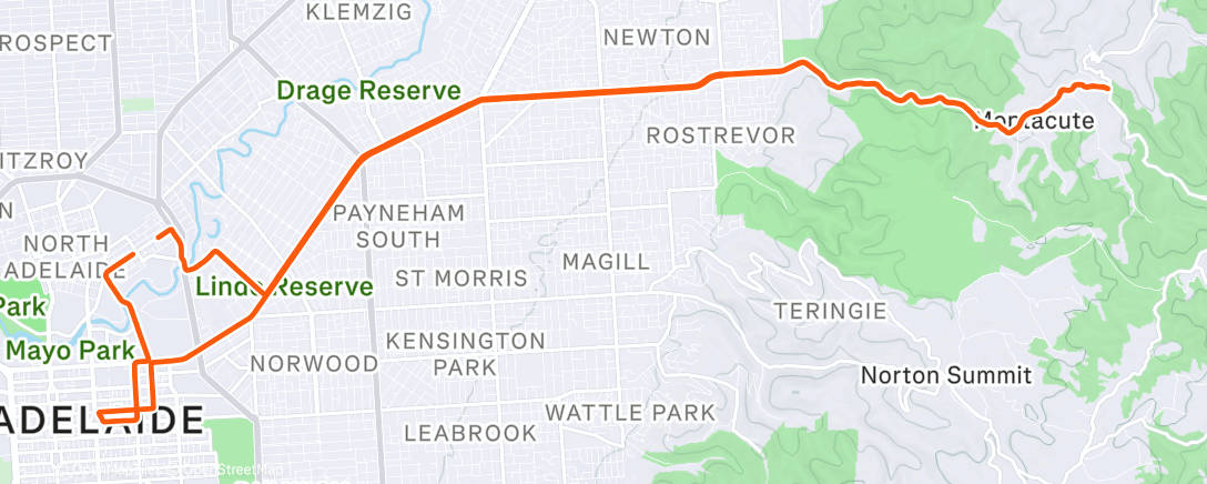 Map of the activity, Cycling