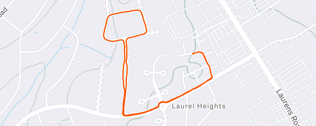 Map of the activity, Evening rain walk